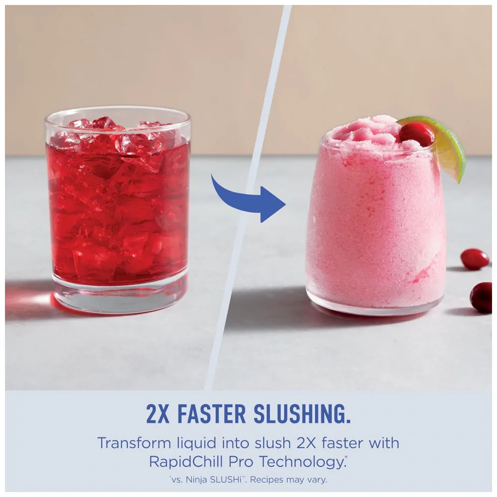 Máquina de Bebidas Geladas Ninja SLUSHi Max Smart Pêssego 4,4 L Sem Gelo 6 Programas 110V