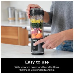 Liquidificador Portátil Sem Fio Ninja Blast , 530ml, Bateria Recarregável USB C, Tampa Anti vazamento, Preto Glitter BC152JB