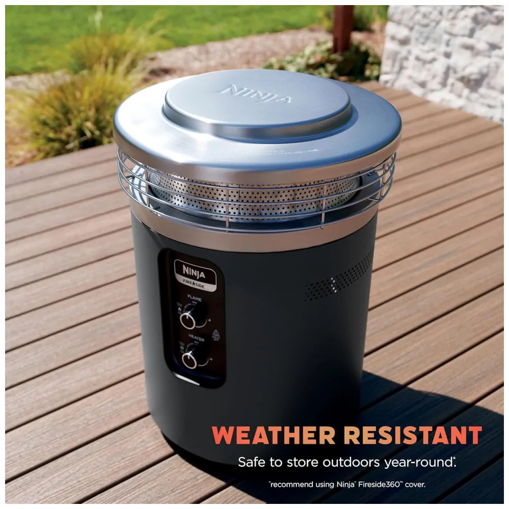 Ninja Fireside360 Aquecedor Externo e Fogueira Portátil 3 Modos, Chama Sem Fumaça, Controle Fácil, 80.000 BTUs