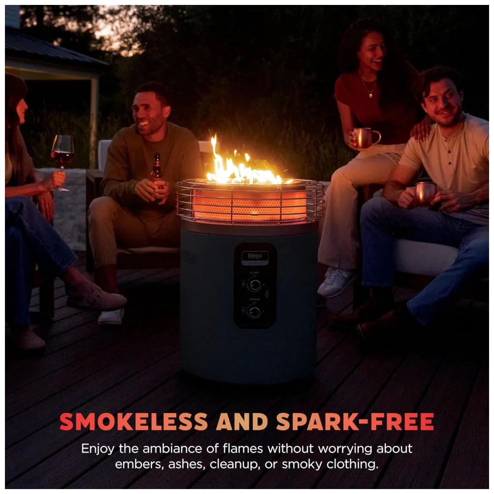 Ninja Fireside360 Aquecedor Externo e Fogueira Portátil 3 Modos, Chama Sem Fumaça, Controle Fácil, 80.000 BTUs