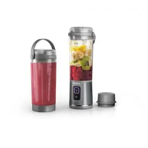 Liquidificador Portátil Ninja Blast Cinza com 2 Copos 530 ml Tampa Antivazamento USB C Sem Fio 7,4V