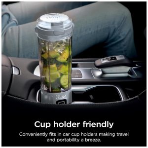 Liquidificador Portátil Ninja Blast Cinza com 2 Copos 530 ml Tampa Antivazamento USB C Sem Fio 7,4V