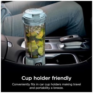 Liquidificador Portátil Ninja Blast Verde com 2 Copos 530 ml Tampa Antivazamento USB C Sem Fio 7,4V