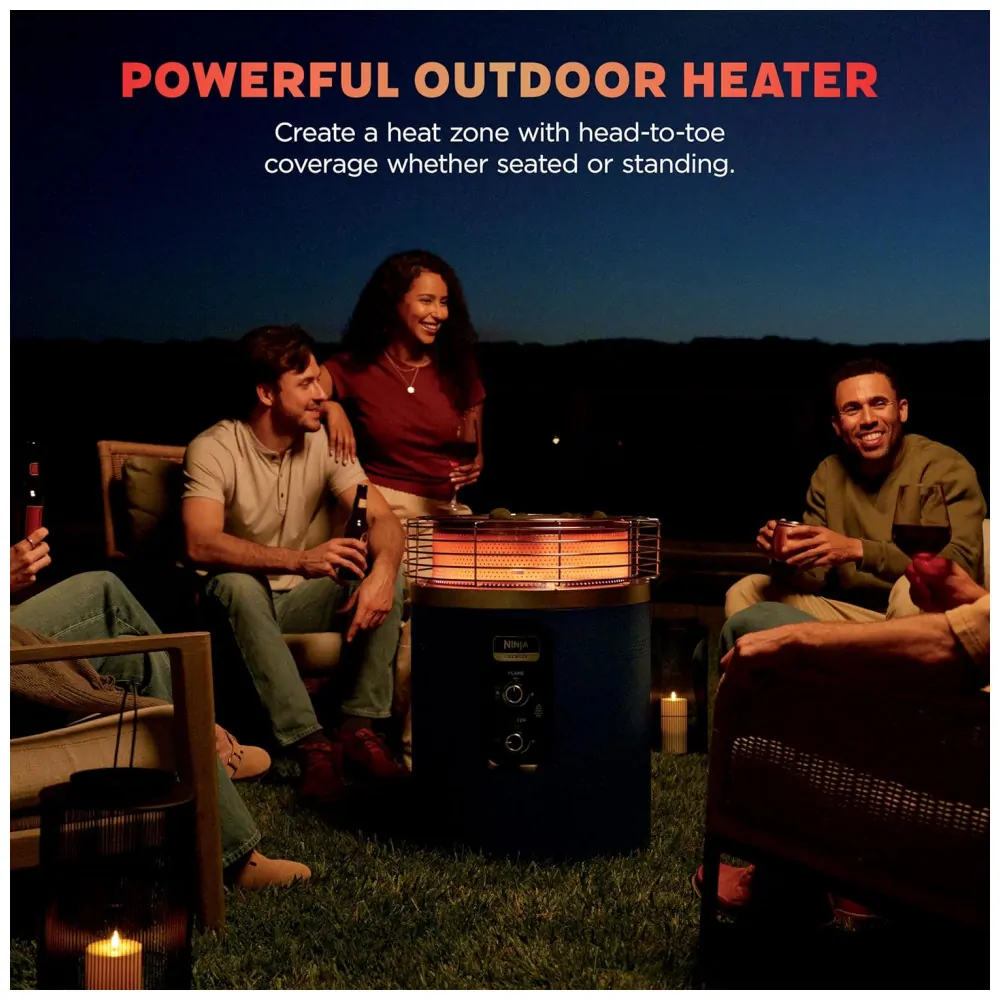 Ninja Fireside360 Aquecedor e Fire Pit Portátil 3 Modos Chama e Calor para Varanda e Camping