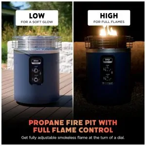 Ninja Fireside360 Aquecedor e Fire Pit Portátil 3 Modos Chama e Calor para Varanda e Camping