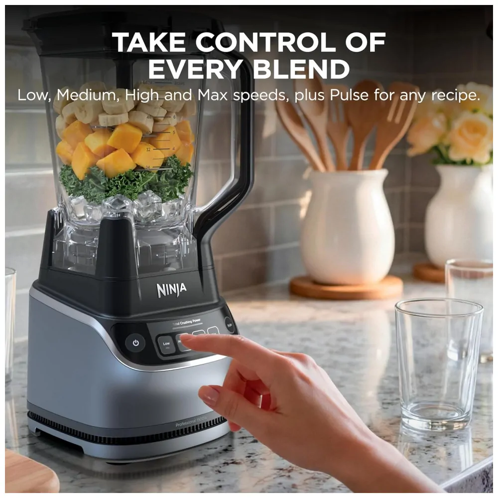 Liquidificador Ninja UltraCrush Profissional 2 L Cinza 1500W Copo Tritan Tecnologia Total Crushing 110V
