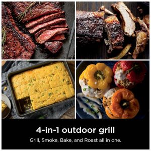 Churrasqueira Elétrica Ninja Woodfire Outdoor Grill Smoker 4 em 1 OG301 1760W 110V