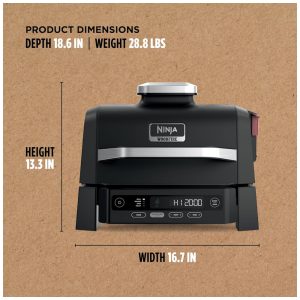 Churrasqueira Elétrica Ninja Woodfire Outdoor Grill Smoker 4 em 1 OG301 1760W 110V