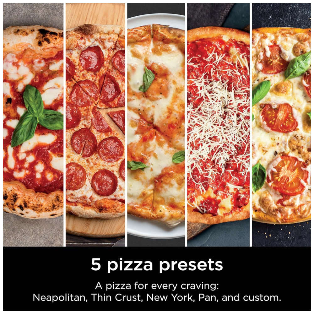 Forno Elétrico Ninja Artisan para Pizza 30cm, Pizza Artesanal em 3 Minutos, Controle Total de Temperatura até 371 C