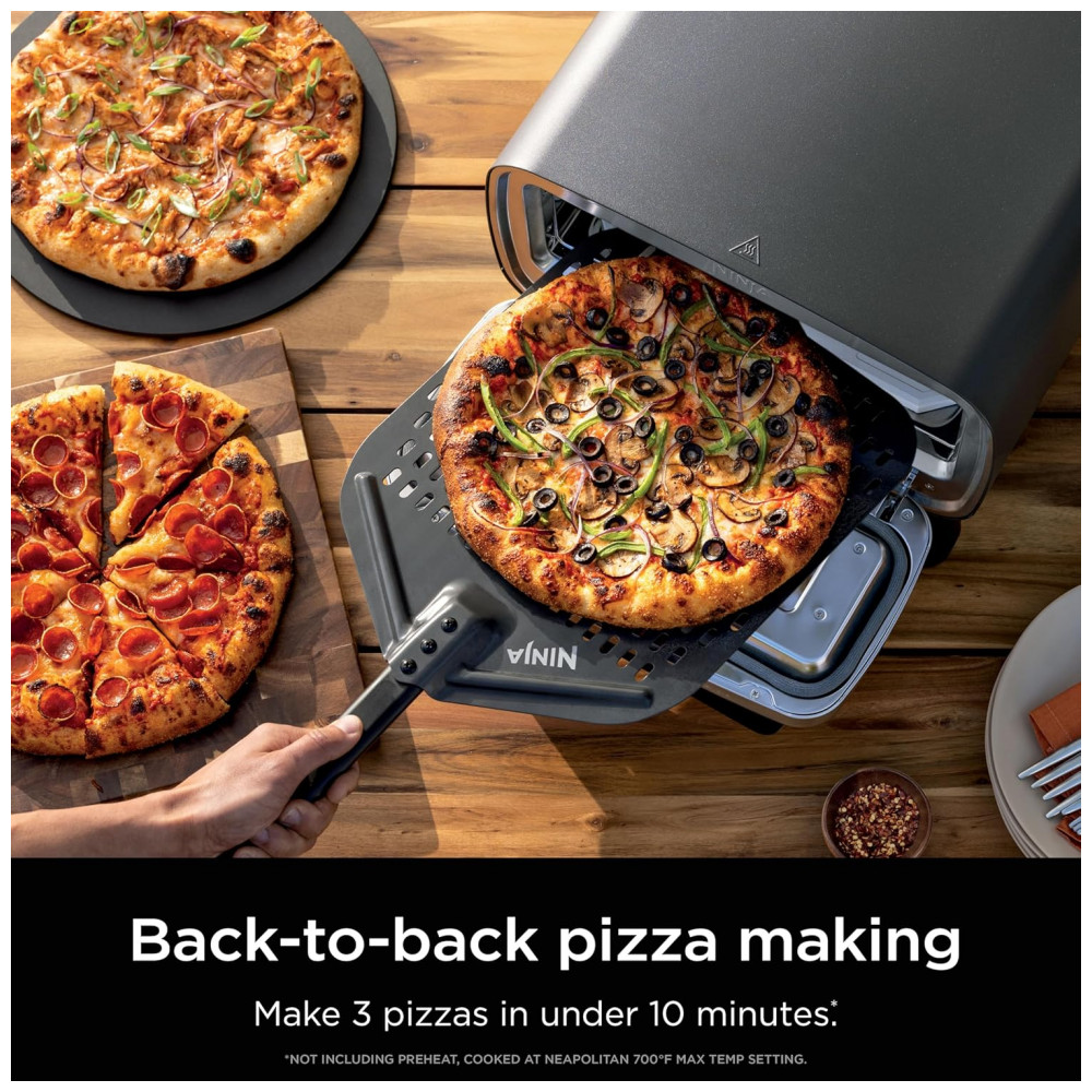 Forno Elétrico Ninja Artisan para Pizza 30cm, Pizza Artesanal em 3 Minutos, Controle Total de Temperatura até 371 C