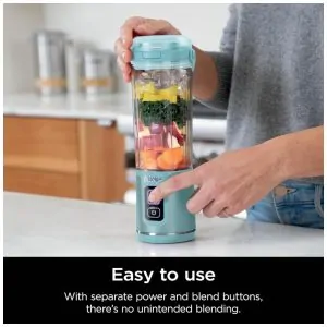 Liquidificador Portátil Ninja Blast 530 ml Aqua Tampa Antivazamento Bateria Recarregável USB C