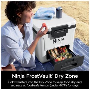 Sistema de cocção externa Ninja FlexFlame com cooler rígido 30 L branco 5 em 1 110V