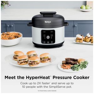 Panela de Pressão Elétrica Ninja HyperHeat Branca 6,2 L 9 em 1 SimpliServe Pot 1200 W PC201WH 110V