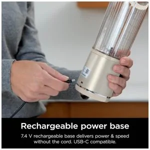 Liquidificador Portátil Ninja Blast 530 ml Vannilla Tampa Antivazamento Bateria Recarregável USB C