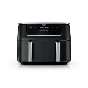 Fritadeira Elétrica Air Fryer Ninja DZ302 Preta 10,0 L Cestas Duplas 6 em 1 DualZone 1690 W 110V