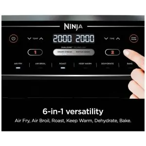 Fritadeira Elétrica Air Fryer Ninja DZ302 Preta 10,0 L Cestas Duplas 6 em 1 DualZone 1690 W 110V