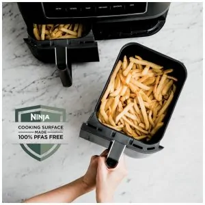 Fritadeira Elétrica Air Fryer Ninja DZ302 Preta 10,0 L Cestas Duplas 6 em 1 DualZone 1690 W 110V