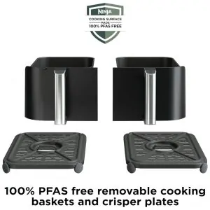 Fritadeira Elétrica Air Fryer Ninja DZ302 Preta 10,0 L Cestas Duplas 6 em 1 DualZone 1690 W 110V