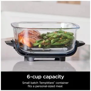 Conjunto de 2 Potes de Vidro Ninja TempWare de 1,4L com Tampa à Prova de Vazamentos