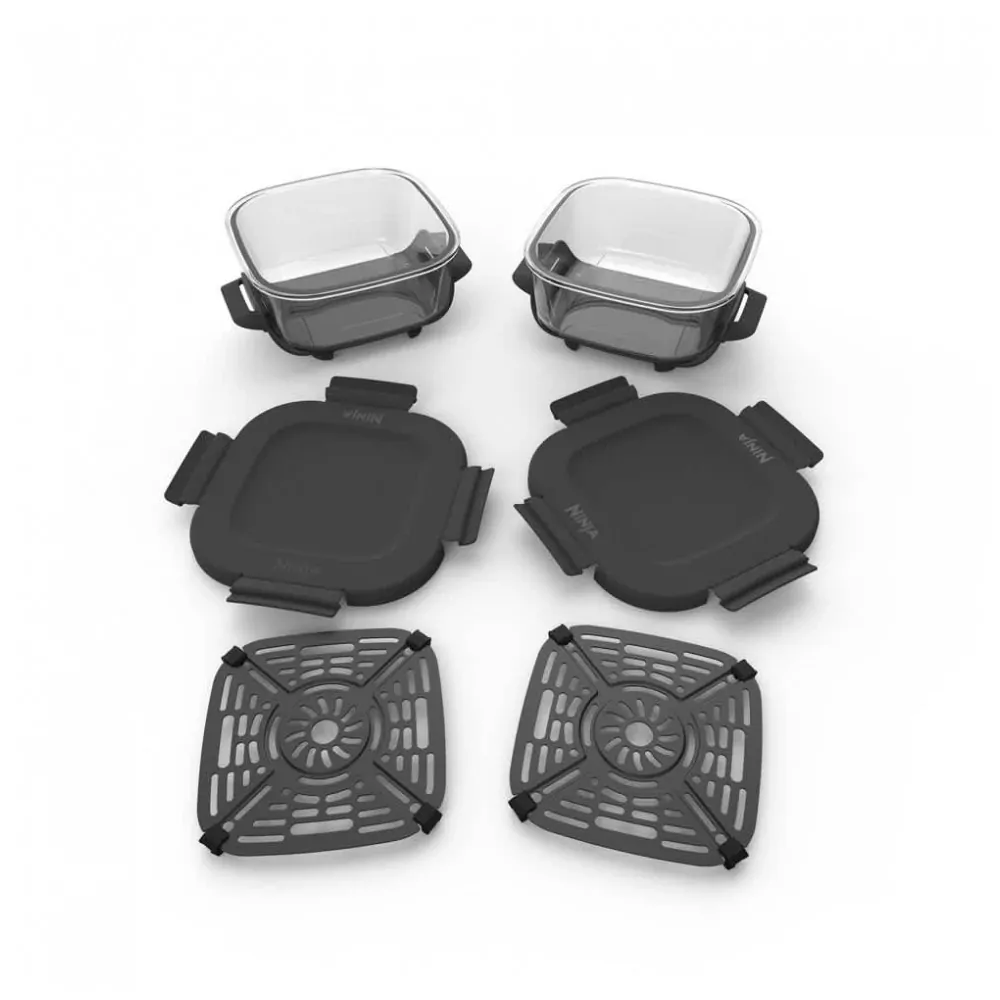 Ninja Kit 2 Unidades de Potes de Vidro CleanCrisp 6 xícaras Resistentes e Transparentes