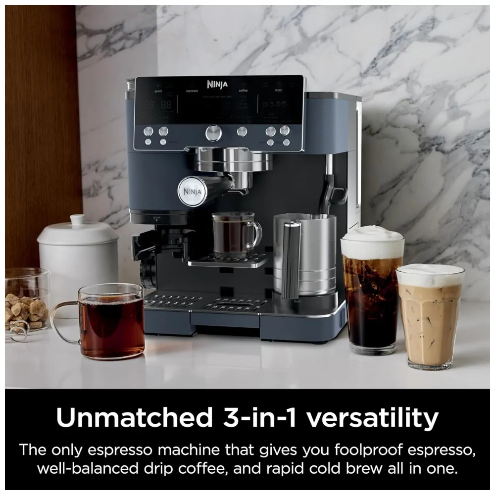 Ninja Luxe Café Premier Series ES601CY Cyberspace Máquina de Espresso, Café Drip e Cold Brew com Moedor Integrado, 120V