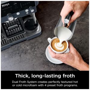 Cafeteira Ninja ES601CY Luxe Café Premier 3 em 1 Espresso Moedor Integrado Aço Inox 120V