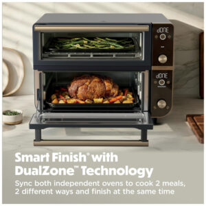 Forno Elétrico Inteligente Ninja Double Oven Pro Smart XL 28 Litros 12 em 1 DualZone Cozinha 2 Refeições de Uma Vez