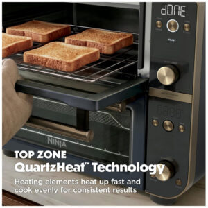 Forno Elétrico Inteligente Ninja Double Oven Pro Smart XL 28 Litros 12 em 1 DualZone Cozinha 2 Refeições de Uma Vez