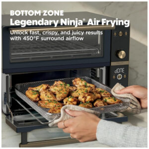 Forno Elétrico Inteligente Ninja Double Oven Pro Smart XL 28 Litros 12 em 1 DualZone Cozinha 2 Refeições de Uma Vez