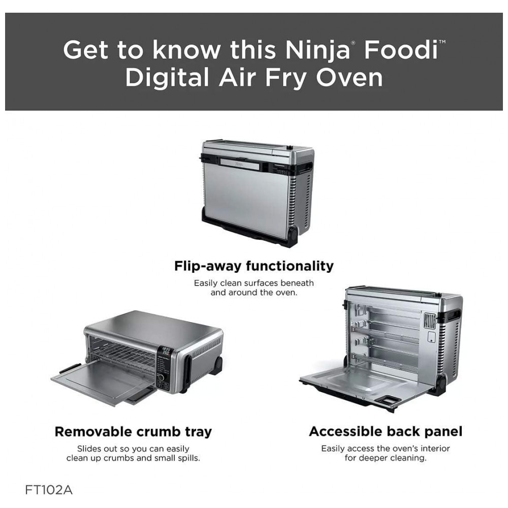 Ninja Foodi Forno Digital 9 em 1 Air Fryer, Assar, Grelhar e Mais Aço Inoxidável