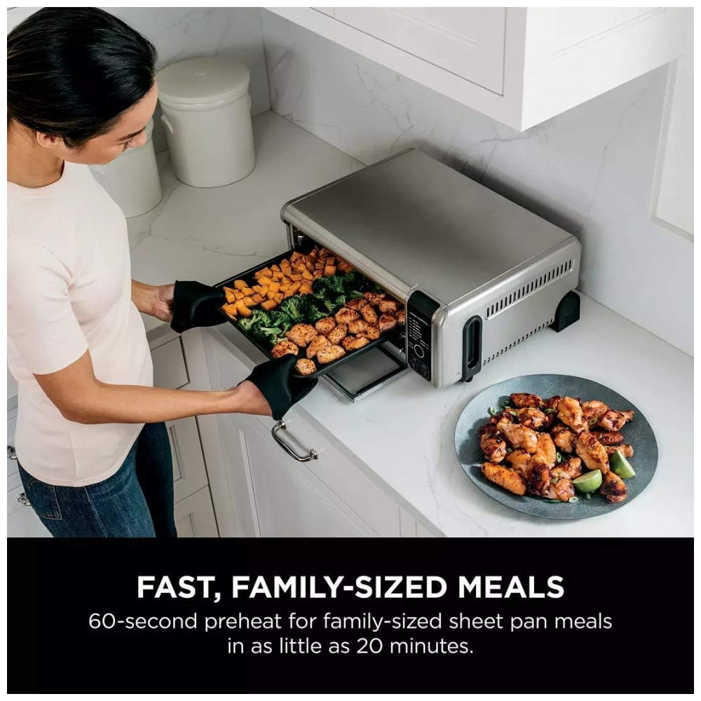 Ninja Foodi Forno Digital 9 em 1 Air Fryer, Assar, Grelhar e Mais Aço Inoxidável