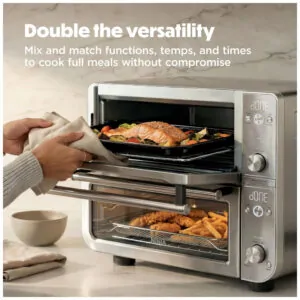 Forno Elétrico de Bancada Ninja Double Oven Pro Smart XL Air Fryer 12 em 1 28 L Prata