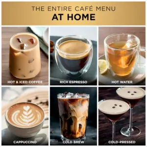 Cafeteira Ninja Luxe ES771BK David Beckham 3 em 1 Espresso Moedor Preto Dourado 120V