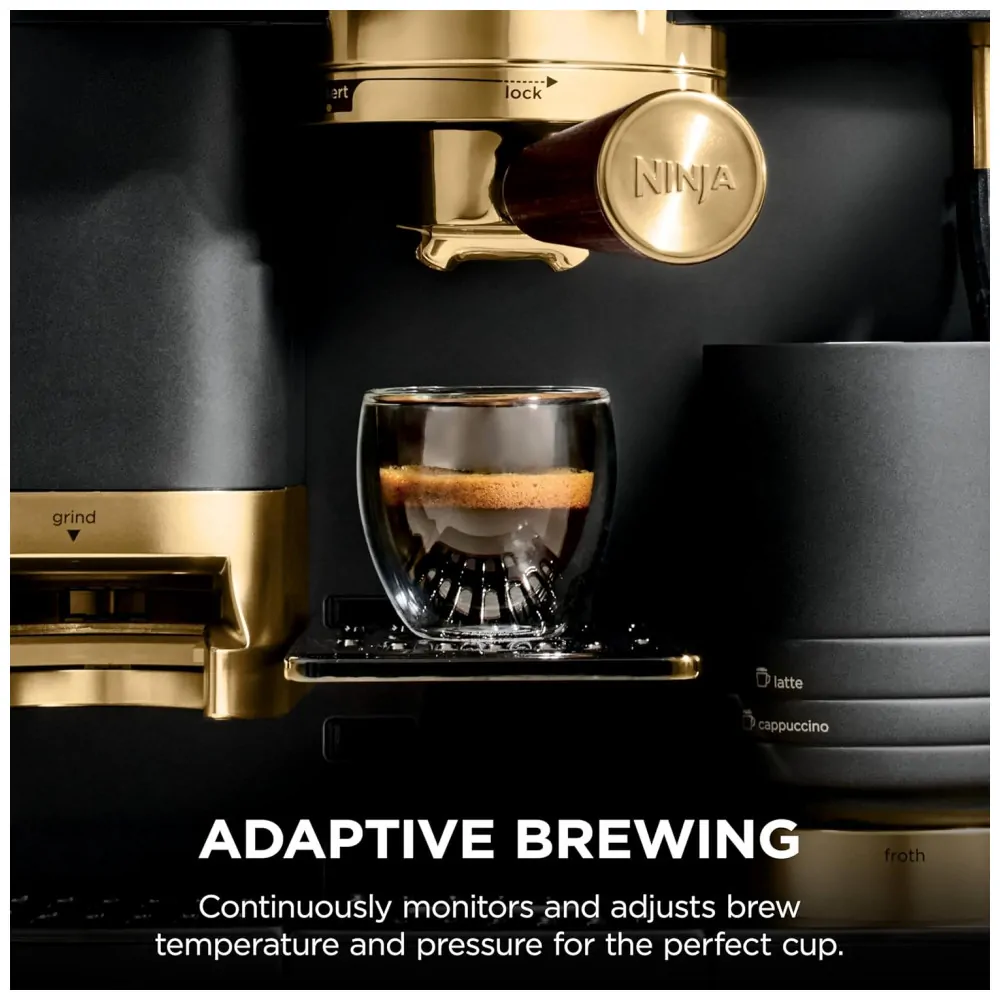 Cafeteira Ninja Luxe ES771BK David Beckham 3 em 1 Espresso Moedor Preto Dourado 120V
