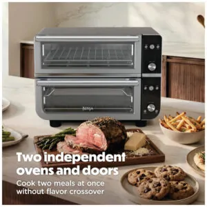 Forno de Bancada Ninja DCT801 Pro XL Zona Dupla 12 em 1 Aço Inox 120V