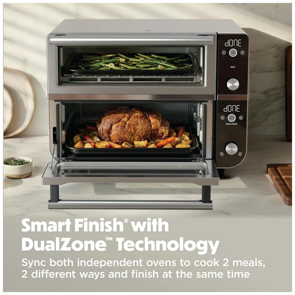 Forno de Bancada Ninja DCT801 Pro XL Zona Dupla 12 em 1 Aço Inox 120V