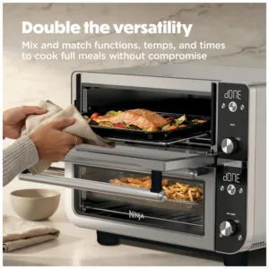 Forno de Bancada Ninja DCT801 Pro XL Zona Dupla 12 em 1 Aço Inox 120V