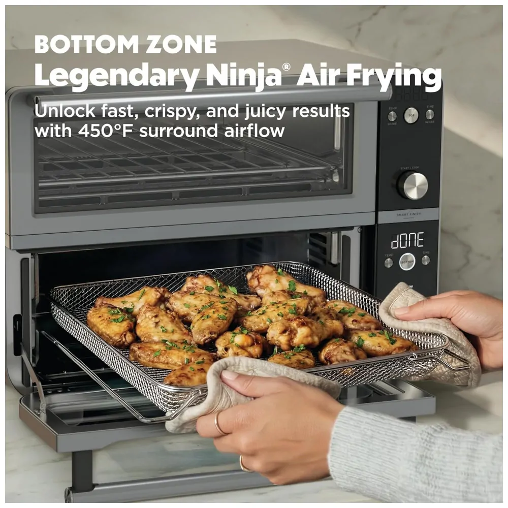 Forno de Bancada Ninja DCT801 Pro XL Zona Dupla 12 em 1 Aço Inox 120V