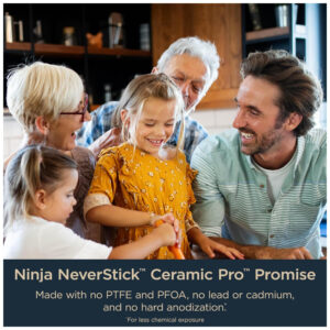 Ninja Ceramic Pro Frigideira 26 cm Antiaderente Livre de PTFE, Cabo Inox, Compatível com Todos os Fogões, Azul Meia Noite