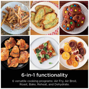 Fritadeira de Ar Air Fryer Dupla 7,5 Litros com Tecnologia DoubleStack Cozinha 4 Alimentos Simultaneamente, 110V 1690W, Ninja SL201, Preta