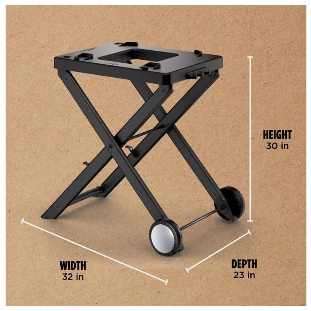 Suporte Dobrável Ninja XSKSTAND para Grill Woodfire OG700 Externo Aço com Pintura 58 cm Altura e Porta Utensílios