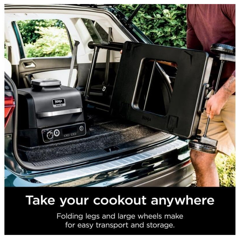 Suporte Dobrável Ninja XSKSTAND para Grill Woodfire OG700 Externo Aço com Pintura 58 cm Altura e Porta Utensílios