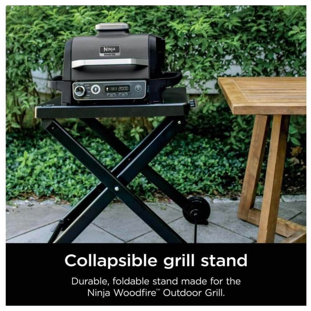 Suporte Dobrável Ninja XSKSTAND para Grill Woodfire OG700 Externo Aço com Pintura 58 cm Altura e Porta Utensílios