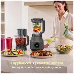 Liquidificador e Processador Ninja CrushBOSS 3 em 1 1850W Jarra XL 72 oz Onyx