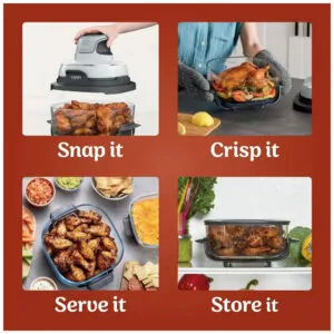 Air Fryer Ninja FN090 Crispi 3 em 1 3,8 L 4 qt Portátil com Recipiente TempWare 1500W Branca