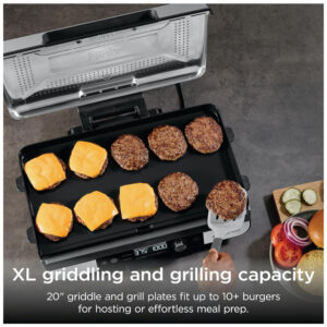 Grill Ninja GX101 Sizzle Pro XL 51cm Chapa e Grelha Elétrica Antiaderente 120V