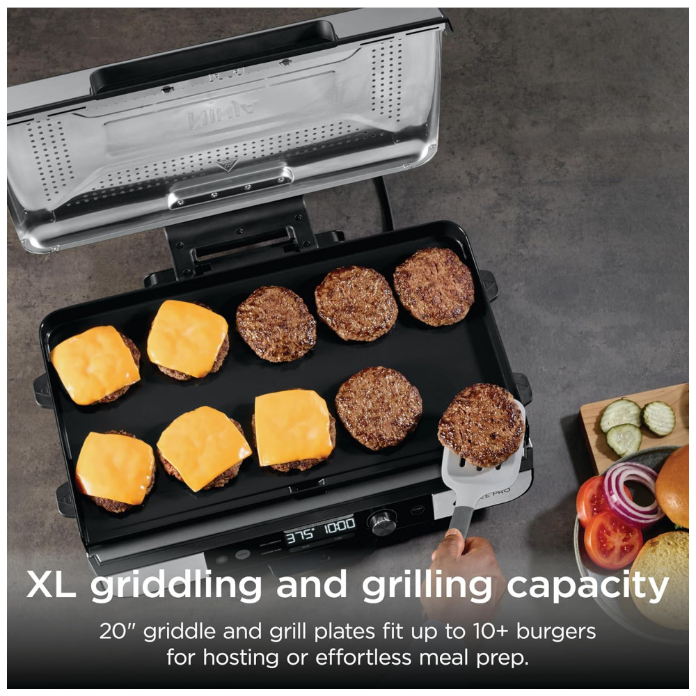 Grill Ninja GX101 Sizzle Pro XL 51cm Chapa e Grelha Elétrica Antiaderente 120V