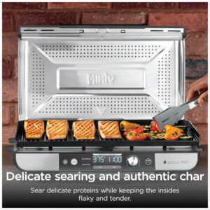 Grill Ninja GX101 Sizzle Pro XL 51cm Chapa e Grelha Elétrica Antiaderente 120V