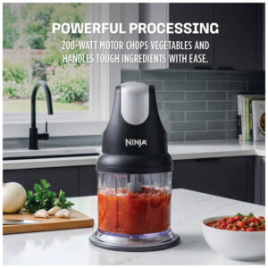 Processador de Alimentos Manual Ninja Express Chop NJ100GR Cesta 16 oz 2 xícaras 200 W Picar Triturar Pulsar