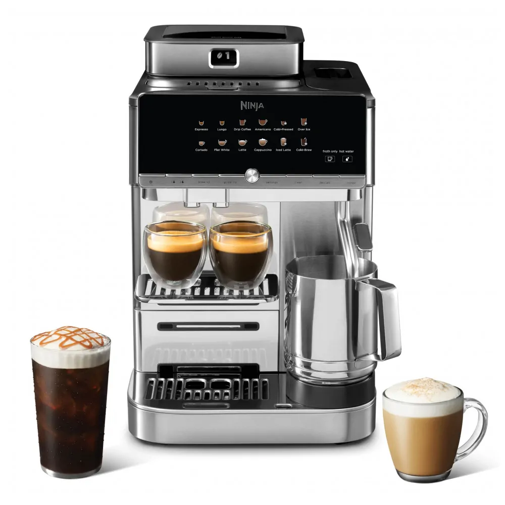 Cafeteira Espresso Ninja Auto Barista Pro AE1051 Automática 13 Bebidas Preta Aço Inox